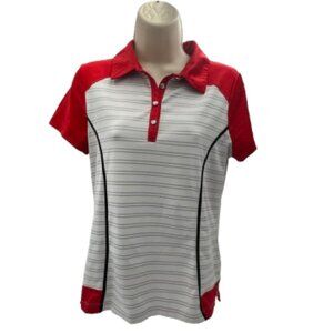 Chico's Zenergy Golf Women's White, Gray, Red Pullover Shirt Size 0